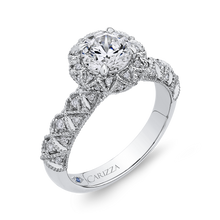 Load image into Gallery viewer, Round Diamond Flower Halo Engagement Ring CARIZZA CA0255EH-37W-1.00
