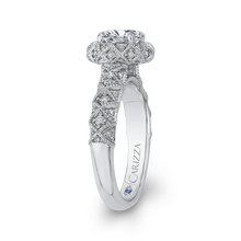 Load image into Gallery viewer, Round Diamond Flower Halo Engagement Ring CARIZZA CA0255EH-37W-1.00
