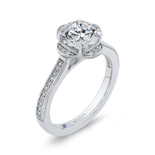 Load image into Gallery viewer, Semi-Mount Round Diamond Floral Halo Engagement Ring CARIZZA CA0257EH-37W-1.50
