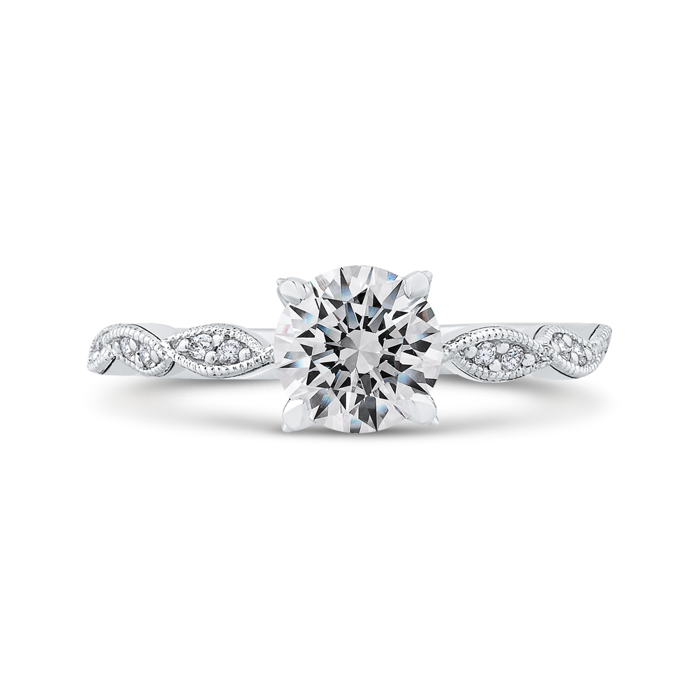 Semi-Mount Round Diamond Floral Engagement Ring CARIZZA CA0259EH-37W-1.00