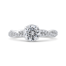 Load image into Gallery viewer, Criss-Cross Shank Round Diamond Floral Engagement Ring CARIZZA CA0260EQ-37W-1.00
