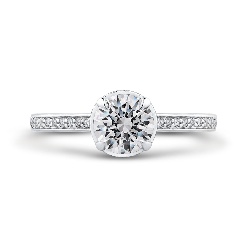 Semi-Mount Round Diamond Engagement Ring CARIZZA CA0261EH-37W-1.00