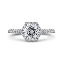 Load image into Gallery viewer, Round Diamond Hexagon Shape Halo Engagement Ring CARIZZA CA0273EH-37W-1.00
