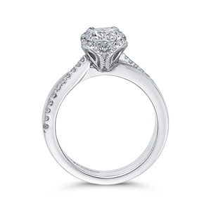 Round Diamond Floral Engagement Ring CARIZZA CA0275EH-37W-1.00