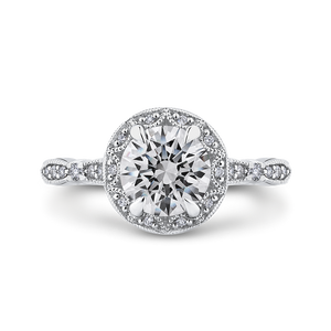Round Diamond Halo Engagement Ring CARIZZA CA0281E-37W-1.50