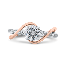 Load image into Gallery viewer, Split Shank Rose and White Gold Round Diamond Engagement Ring CARIZZA CA0282EH-37WP-1.00
