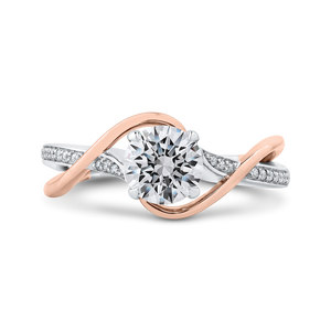 Split Shank Rose and White Gold Round Diamond Engagement Ring CARIZZA CA0282EH-37WP-1.00