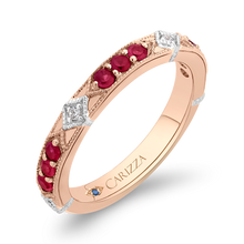 Load image into Gallery viewer, Diamond and Ruby Wedding Band CARIZZA CA0285B-R37WP
