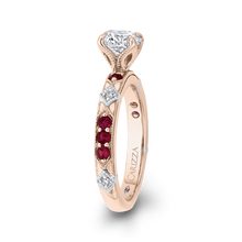 Load image into Gallery viewer, Round Diamond and Ruby Engagement Ring CARIZZA CA0285E-R37WP
