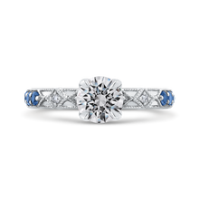 Load image into Gallery viewer, Round Diamond and Sapphire Engagement Ring CARIZZA CA0285E-S37W
