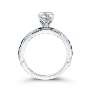 Round Diamond and Sapphire Engagement Ring CARIZZA CA0285E-S37W