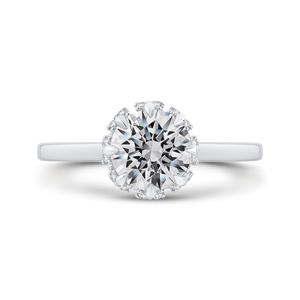 Plain Shank Round Diamond Engagement Ring CARIZZA CA0292E-37W-1.50
