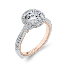 Load image into Gallery viewer, Double Halo Round Cut Diamond Engagement Ring CARIZZA CA0401EH-37WP-1.50
