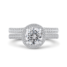 Load image into Gallery viewer, Double Halo Round Cut Diamond Engagement Ring CARIZZA CA0401EH-37WP-1.50
