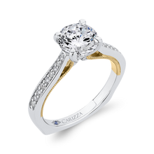 Load image into Gallery viewer, Yellow and White Gold Round Diamond Engagement Ring CARIZZA CA0402EH-37WY-1.50
