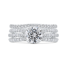Load image into Gallery viewer, Three Row Semi-Mount Round Diamond Engagement Ring CARIZZA CA0403EQ-37W-1.50
