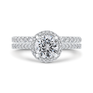 Semi-Mount Round Diamond Halo Engagement Ring CARIZZA CA0404EH-37W-1.00