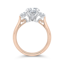 Load image into Gallery viewer, Rose and White Gold Three Stone Round Diamond Engagement Ring CARIZZA CA0405E-37PW-1.50

