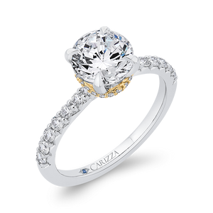 Semi-Mount Round Diamond Engagement Ring CARIZZA CA0409EH-37WY-1.50