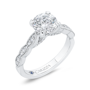 Semi-Mount Round Diamond Engagement Ring CARIZZA CA0410EH-37W-1.50