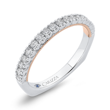 Load image into Gallery viewer, Euro Shank Two Tone Gold Round Diamond Wedding Band CARIZZA CA0411BH-42WP-1.00
