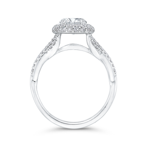 Semi-Mount Round Diamond Halo Engagement Ring CARIZZA CA0415EH-37W-1.00