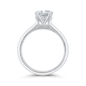 Plain Shank Round Diamond Engagement Ring CARIZZA CA0417E-37W-1.50