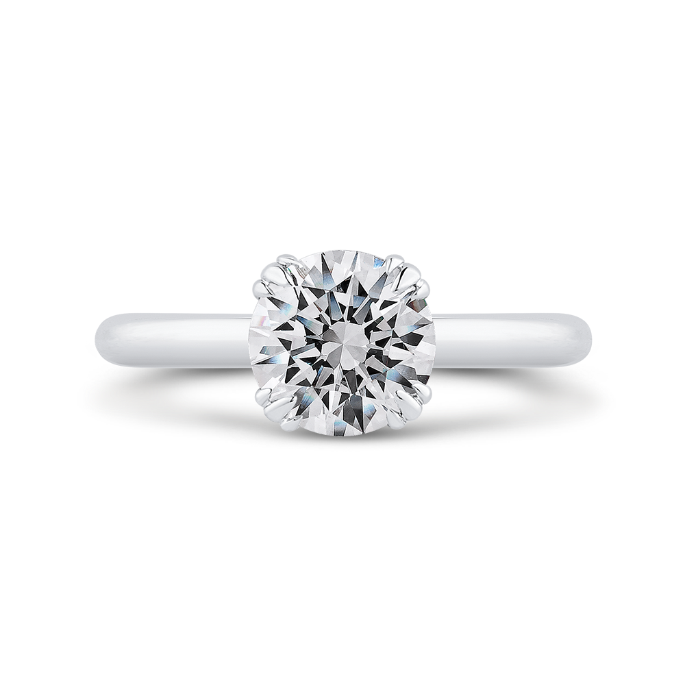 Plain Shank Round Diamond Engagement Ring CARIZZA CA0417E-37W-1.50