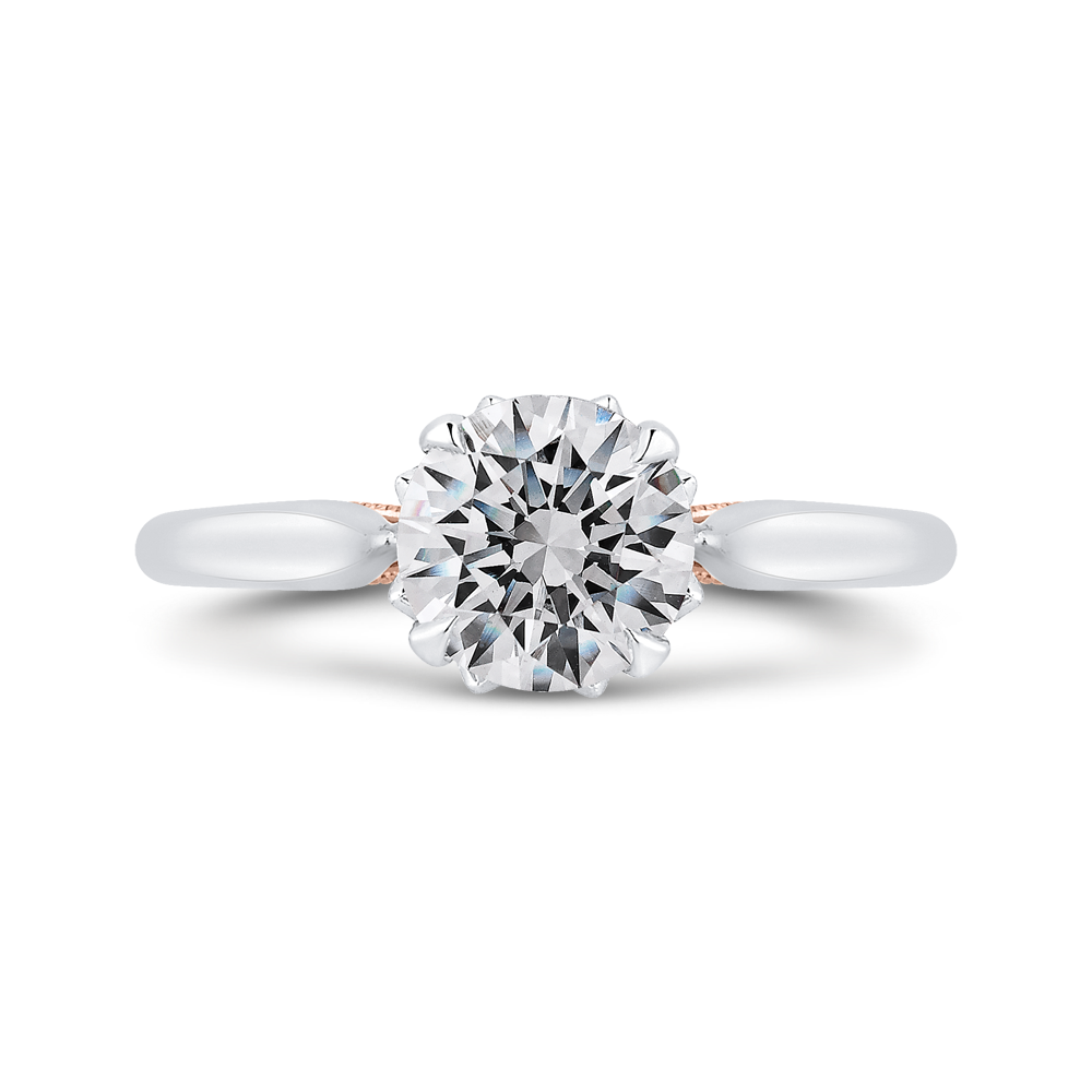 Plain Shank Round Diamond Engagement Ring CARIZZA CA0419E-37WP-1.50