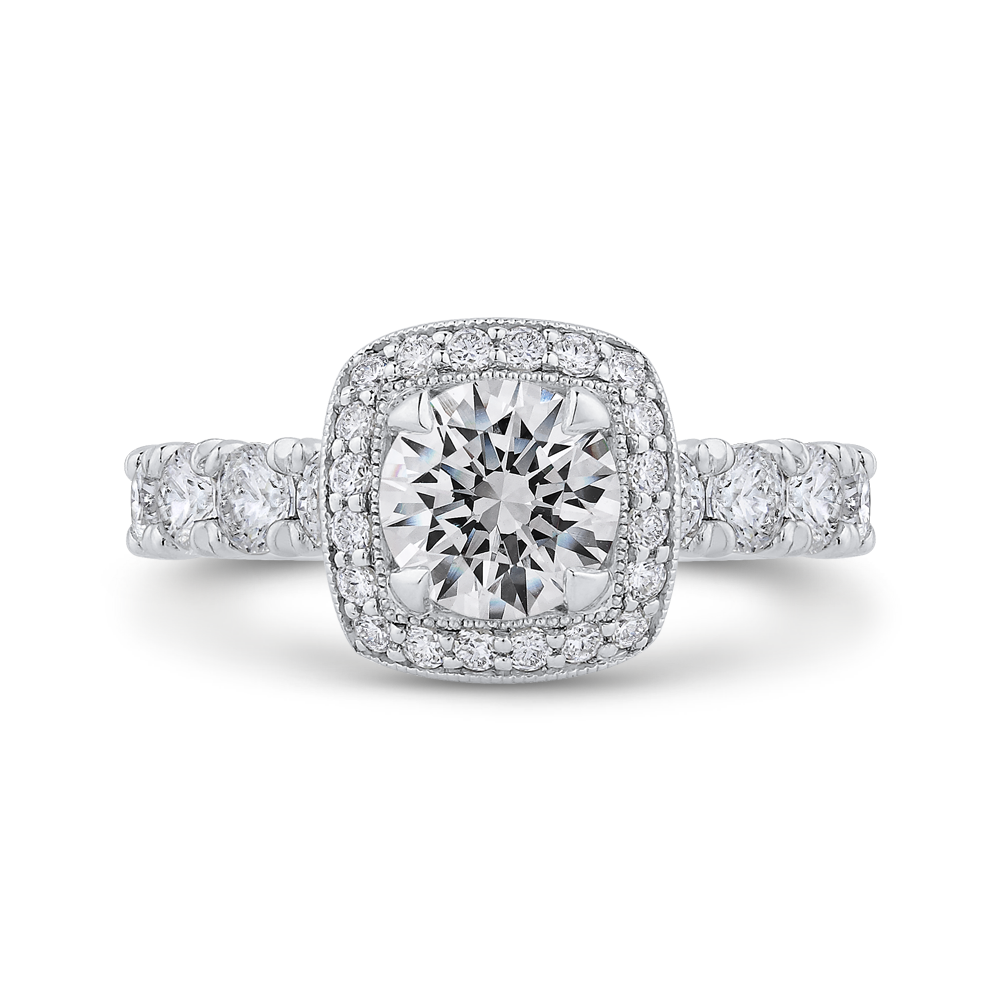 Round Diamond Halo Engagement Ring CARIZZA CA0420EH-37W-1.00