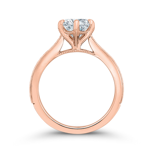 Rose Gold Semi-Mount Engagement Ring CARIZZA CA0423EQ-37P-1.50