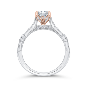 Semi-Mount Rose and White Gold Round Diamond Engagement Ring CARIZZA CA0431EH-37WP-1.00