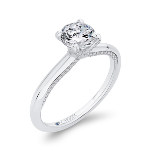 Semi-Mount Round Diamond Halo Engagement Ring CARIZZA CA0432E-37W-1.00