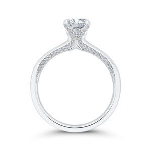 Semi-Mount Round Diamond Halo Engagement Ring CARIZZA CA0432E-37W-1.00