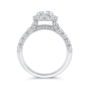 Semi-Mount Round Diamond Halo Engagement Ring CARIZZA CA0436EH-37W-1.00