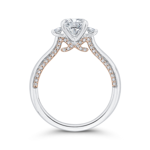 Plain Shank Three Stone Diamond Engagement Ring CARIZZA CA0437EH-37WP-1.00