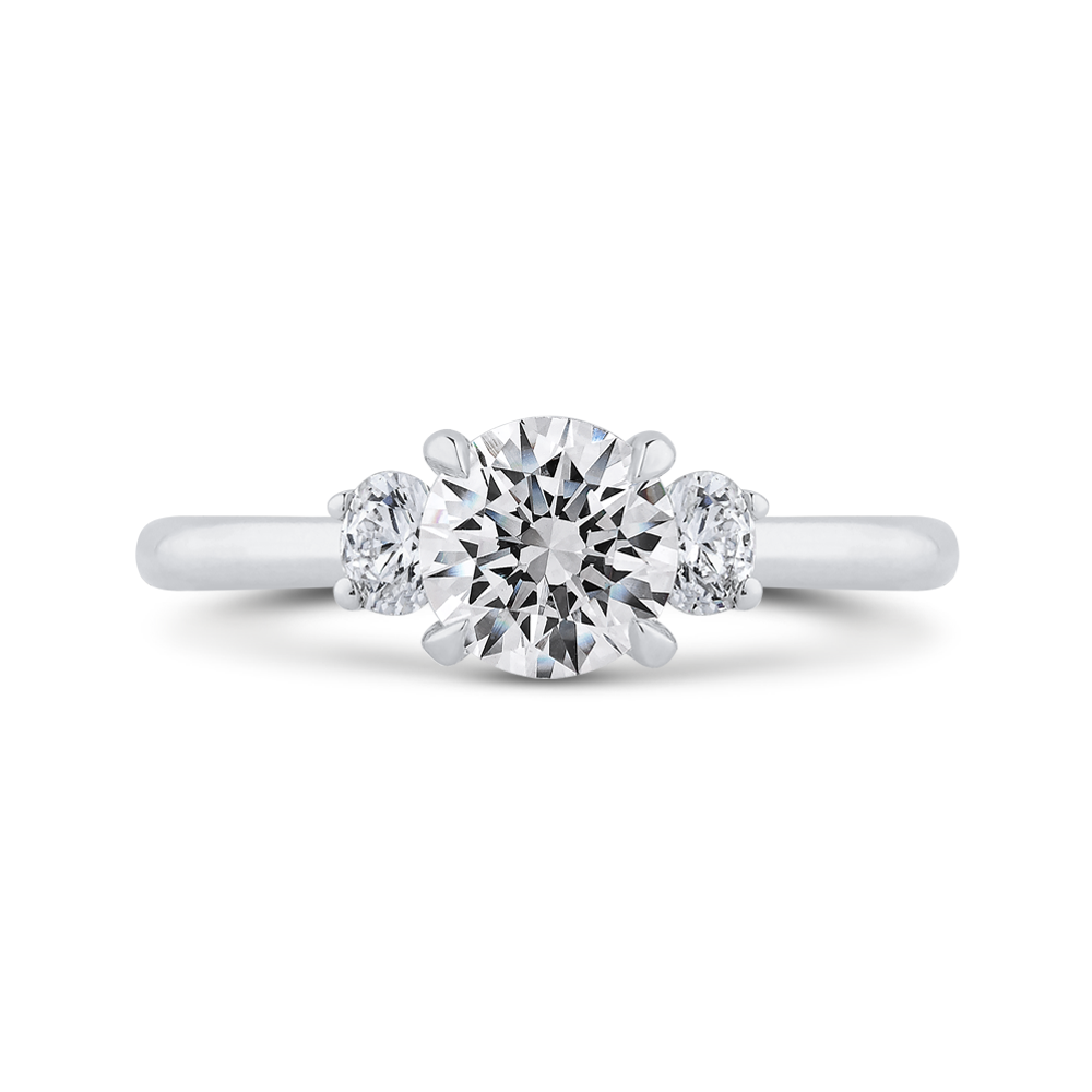 Plain Shank Three Stone Diamond Engagement Ring CARIZZA CA0437EH-37WP-1.00