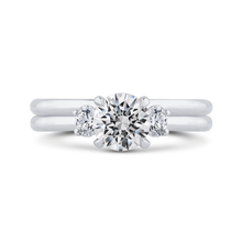 Load image into Gallery viewer, Plain Shank Three Stone Diamond Engagement Ring CARIZZA CA0437EH-37WP-1.00
