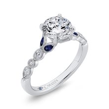 Load image into Gallery viewer, Sapphire Semi-Mount Round Diamond Engagement Ring CARIZZA CA0440EH-S37W-1.50
