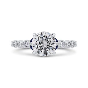 Sapphire Semi-Mount Round Diamond Engagement Ring CARIZZA CA0440EH-S37W-1.50