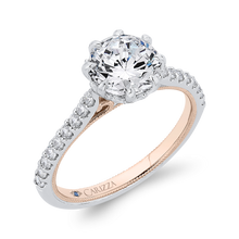 Load image into Gallery viewer, Semi-Mount White and Rose Gold Round Diamond Engagement Ring CARIZZA CA0441EH-37WP-1.50

