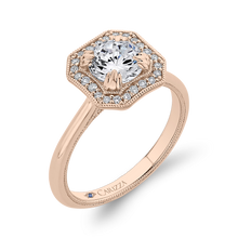 Load image into Gallery viewer, Euro Shank Semi-Mount Diamond Halo Engagement Ring CARIZZA CA0442E-37P-1.00

