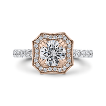 Load image into Gallery viewer, White and Rose Gold Semi-Mount Halo Engagement Ring CARIZZA CA0443EH-37WP-1.00
