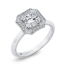 Load image into Gallery viewer, Plain Shank Diamond Halo Engagement Ring CARIZZA CA0444E-37W-1.00
