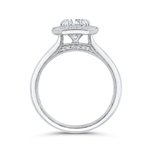 Plain Shank Diamond Halo Engagement Ring CARIZZA CA0444E-37W-1.00