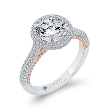 Load image into Gallery viewer, Semi-Mount Two Tone Gold Round Diamond Engagement Ring CARIZZA CA0447EH-37WP-1.50
