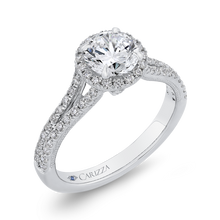 Load image into Gallery viewer, Split Shank Diamond Halo Engagement Ring CARIZZA CA0448EH-37W-1.00
