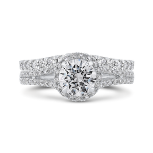 Split Shank Diamond Halo Engagement Ring CARIZZA CA0448EH-37W-1.00
