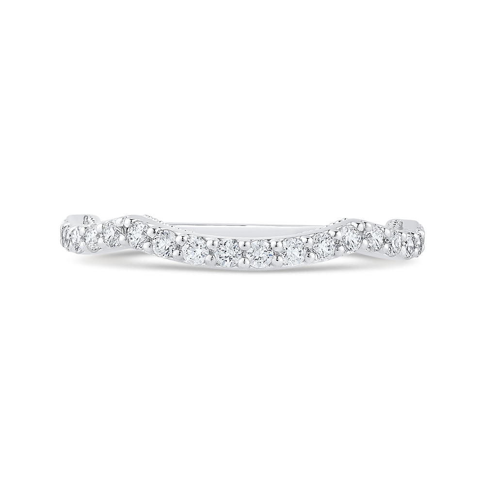 Curved Half-Eternity Diamond Wedding Band CARIZZA CA0450BH-37W-1.50
