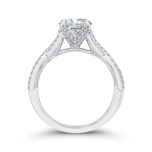 Semi-Mount Solitaire with Accents Engagement Ring CARIZZA CAE0040E-37W-1.50